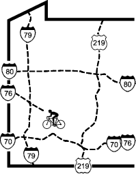 Map showing the trail location within the surrounding region providing context for the trail environment